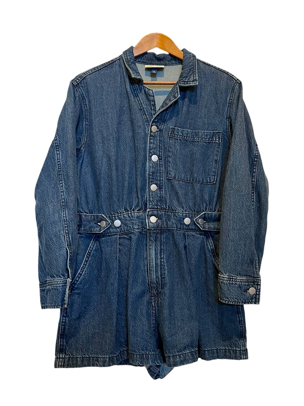 Universal Thread Denim Romper Women’s Size 10 Blue Long Sleeve Utility